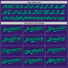 Load image into Gallery viewer, Custom Purple Aqua Pink-Black Bomber Full-Snap Varsity Letterman Two Tone Hoodie Jacket
