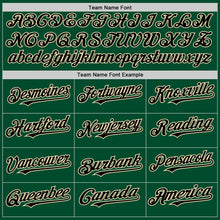 Load image into Gallery viewer, Custom Kelly Green Black-Cream Bomber Full-Snap Varsity Letterman Hoodie Jacket
