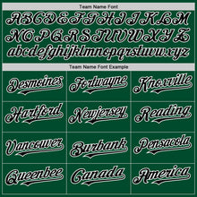 Load image into Gallery viewer, Custom Kelly Green Black-White Bomber Full-Snap Varsity Letterman Hoodie Jacket
