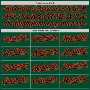 Custom Kelly Green Black-Orange Bomber Full-Snap Varsity Letterman Two Tone Hoodie Jacket