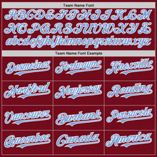 Load image into Gallery viewer, Custom Crimson Light Blue-White Bomber Full-Snap Varsity Letterman Hoodie Jacket
