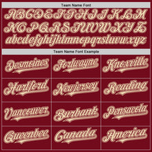Load image into Gallery viewer, Custom Crimson Cream Bomber Full-Snap Varsity Letterman Two Tone Hoodie Jacket

