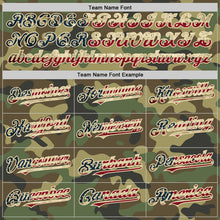 Load image into Gallery viewer, Custom Camo Vintage USA Flag Cream-Black 3D Bomber Full-Snap Varsity Letterman Salute To Service Hoodie Jacket
