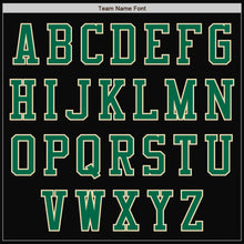 Load image into Gallery viewer, Custom Black Kelly Green-Cream Bomber Varsity Letterman Zipper Jacket
