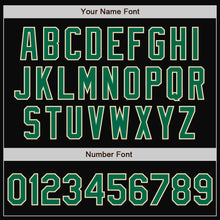 Load image into Gallery viewer, Custom Black Kelly Green-Cream Bomber Varsity Letterman Zipper Jacket

