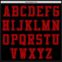 Load image into Gallery viewer, Custom Black Red Bomber Varsity Letterman Zipper Jacket
