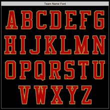 Load image into Gallery viewer, Custom Black Red-Old Gold Bomber Varsity Letterman Zipper Jacket
