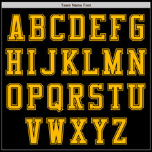 Load image into Gallery viewer, Custom Black Gold Bomber Varsity Letterman Zipper Jacket
