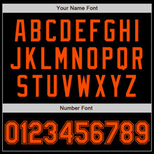 Load image into Gallery viewer, Custom Black Orange Bomber Varsity Letterman Zipper Jacket

