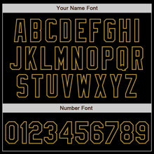 Load image into Gallery viewer, Custom Black Old Gold Bomber Varsity Letterman Zipper Jacket
