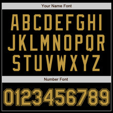 Load image into Gallery viewer, Custom Black Old Gold Bomber Varsity Letterman Zipper Jacket
