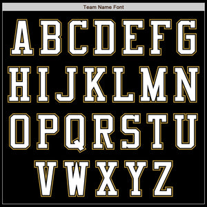 Custom Black White-Old Gold Bomber Varsity Letterman Zipper Jacket
