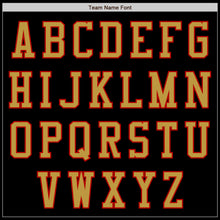 Load image into Gallery viewer, Custom Black Old Gold-Red Bomber Varsity Letterman Zipper Jacket
