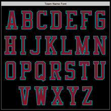 Load image into Gallery viewer, Custom Black Crimson-Teal Bomber Varsity Letterman Zipper Jacket
