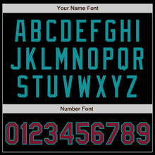 Load image into Gallery viewer, Custom Black Crimson-Teal Bomber Varsity Letterman Zipper Jacket
