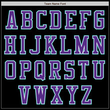 Load image into Gallery viewer, Custom Black Teal-Purple Bomber Varsity Letterman Zipper Jacket
