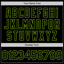 Load image into Gallery viewer, Custom Black Neon Green Bomber Varsity Letterman Zipper Jacket
