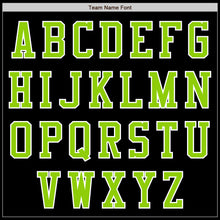 Load image into Gallery viewer, Custom Black Neon Green-White Bomber Varsity Letterman Zipper Jacket
