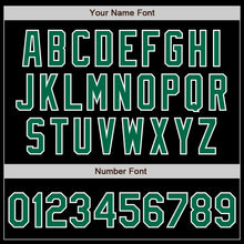 Load image into Gallery viewer, Custom Black Kelly Green-White Bomber Varsity Letterman Zipper Jacket
