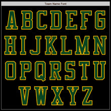 Load image into Gallery viewer, Custom Black Gold-Green Bomber Varsity Letterman Zipper Jacket
