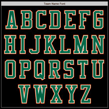 Load image into Gallery viewer, Custom Black Kelly Green-Orange Bomber Varsity Letterman Zipper Jacket
