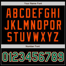 Load image into Gallery viewer, Custom Black Kelly Green-Orange Bomber Varsity Letterman Zipper Jacket
