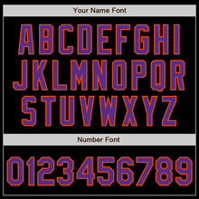 Load image into Gallery viewer, Custom Black Purple-Orange Bomber Varsity Letterman Zipper Jacket
