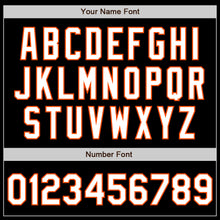 Load image into Gallery viewer, Custom Black Orange-White Bomber Varsity Letterman Zipper Jacket
