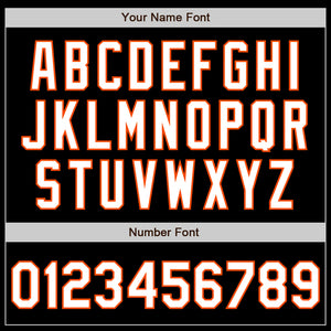 Custom Black Orange-White Bomber Varsity Letterman Zipper Jacket