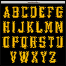 Load image into Gallery viewer, Custom Black Gold Bomber Varsity Letterman Zipper Jacket
