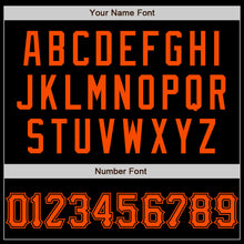 Load image into Gallery viewer, Custom Black Orange Bomber Varsity Letterman Zipper Jacket
