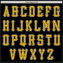 Load image into Gallery viewer, Custom Black Gold-White Bomber Varsity Letterman Zipper Jacket
