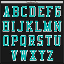 Load image into Gallery viewer, Custom Black Aqua-White Bomber Varsity Letterman Two Tone Zipper Jacket
