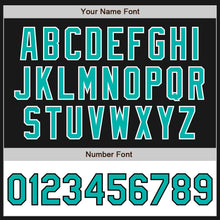 Load image into Gallery viewer, Custom Black Aqua-White Bomber Varsity Letterman Two Tone Zipper Jacket
