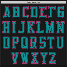 Load image into Gallery viewer, Custom Black Teal-Pink Bomber Varsity Letterman Two Tone Zipper Jacket
