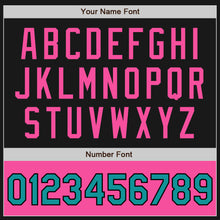 Load image into Gallery viewer, Custom Black Teal-Pink Bomber Varsity Letterman Two Tone Zipper Jacket
