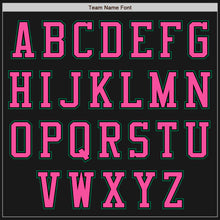 Load image into Gallery viewer, Custom Black Kelly Green-Pink Bomber Varsity Letterman Two Tone Zipper Jacket
