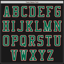 Load image into Gallery viewer, Custom Black Kelly Green-Red Bomber Varsity Letterman Two Tone Zipper Jacket
