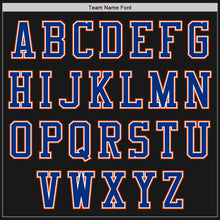 Load image into Gallery viewer, Custom Black Royal-Orange Bomber Varsity Letterman Two Tone Zipper Jacket
