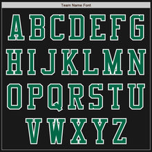 Load image into Gallery viewer, Custom Black Kelly Green-White Bomber Varsity Letterman Two Tone Zipper Jacket
