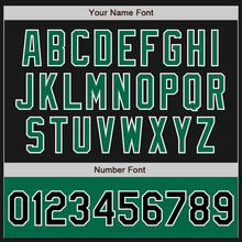 Load image into Gallery viewer, Custom Black Kelly Green-White Bomber Varsity Letterman Two Tone Zipper Jacket
