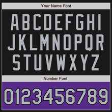 Load image into Gallery viewer, Custom Black Gray-Purple Bomber Varsity Letterman Two Tone Zipper Jacket
