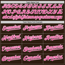 Load image into Gallery viewer, Custom Brown Pink-White Bomber Full-Snap Varsity Letterman Hoodie Jacket
