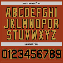 Load image into Gallery viewer, Custom Texas Orange Black-Old Gold Bomber Full-Snap Varsity Letterman Hoodie Jacket
