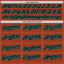 Load image into Gallery viewer, Custom Texas Orange Black-Teal Bomber Full-Snap Varsity Letterman Hoodie Jacket
