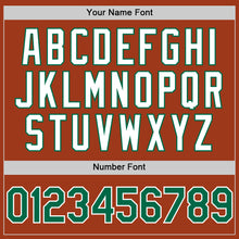 Load image into Gallery viewer, Custom Texas Orange Kelly Green-White Bomber Full-Snap Varsity Letterman Hoodie Jacket
