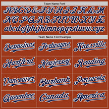 Load image into Gallery viewer, Custom Texas Orange Navy-White Bomber Full-Snap Varsity Letterman Two Tone Hoodie Jacket
