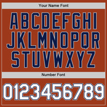 Load image into Gallery viewer, Custom Texas Orange Navy-Gray Bomber Full-Snap Varsity Letterman Two Tone Hoodie Jacket
