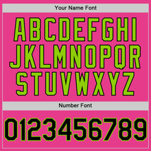 Load image into Gallery viewer, Custom Pink Black-Neon Green Bomber Full-Snap Varsity Letterman Two Tone Hoodie Jacket
