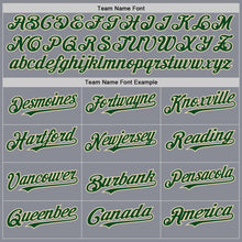 Load image into Gallery viewer, Custom Gray Green-Cream Bomber Full-Snap Varsity Letterman Hoodie Jacket

